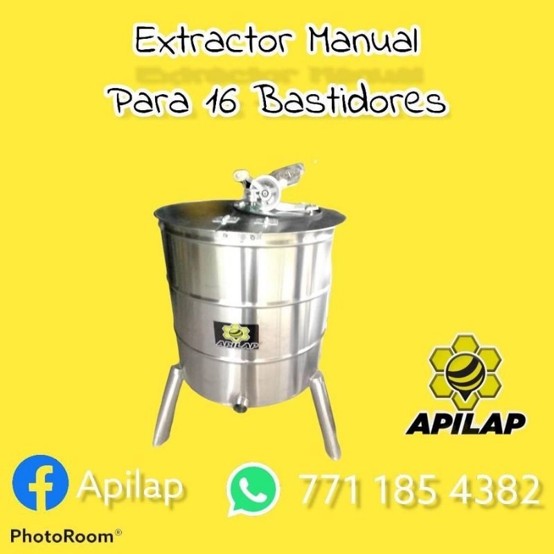 Extractor manual de miel. Cortesía de: Apilap.